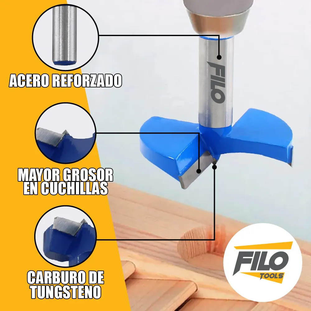 Broca Tipo Forstner Para Madera 35 mm Carburo De Tungsteno