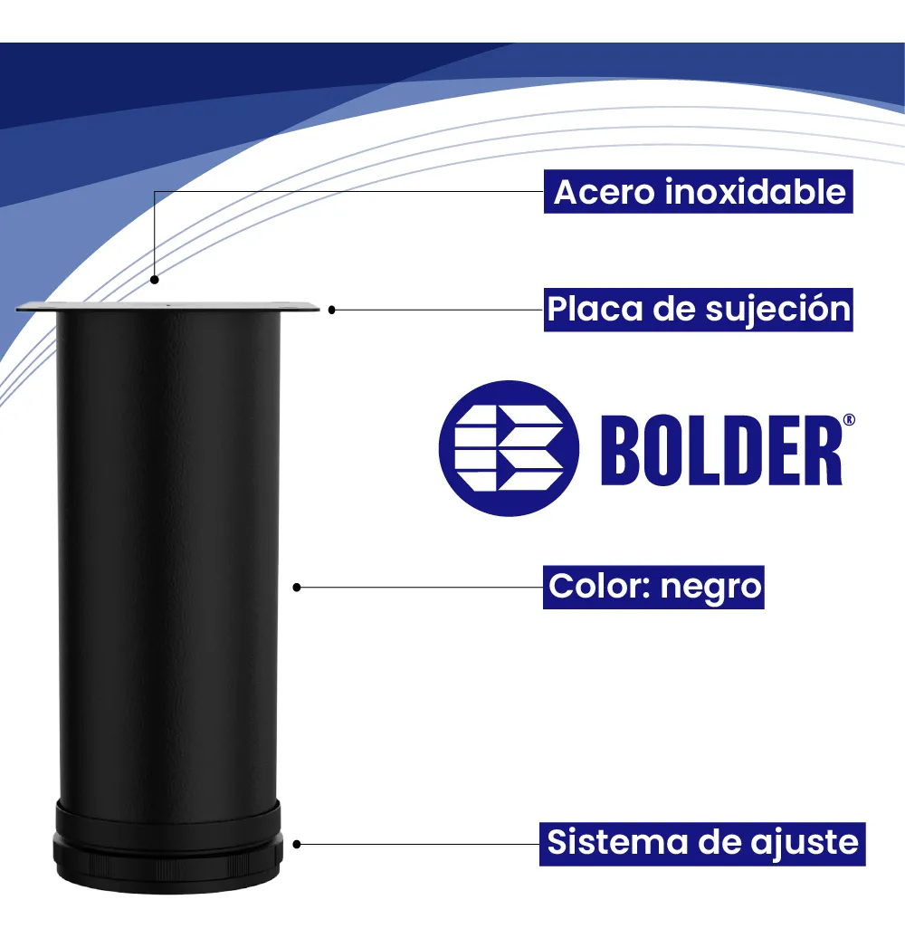 Patas Para Sofá Altura Ajustable 150-160 mm Con Tornillos 4 Piezas Negro Mate