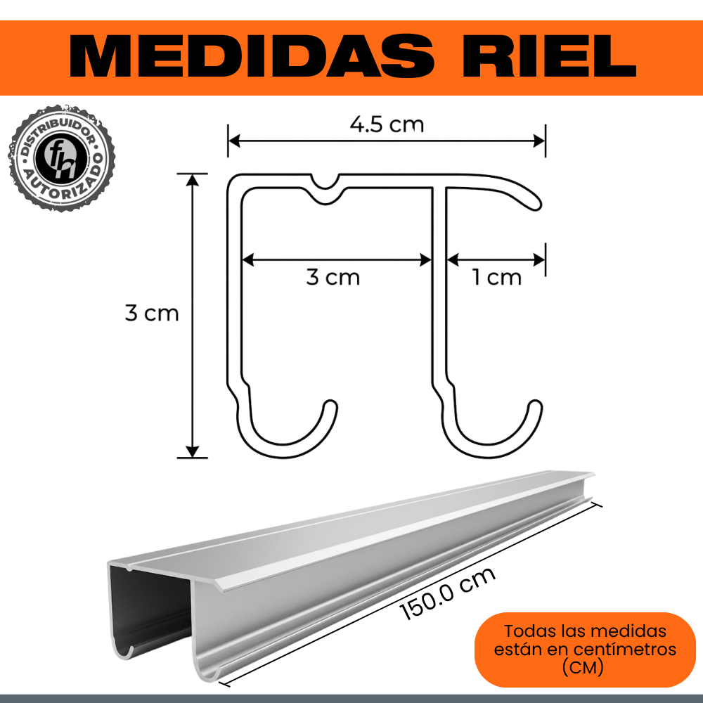 Kit Sistema Corredizo Para Clóset Ducloset Doble Ducasse Con Riel Aluminio Doble J 1.5m