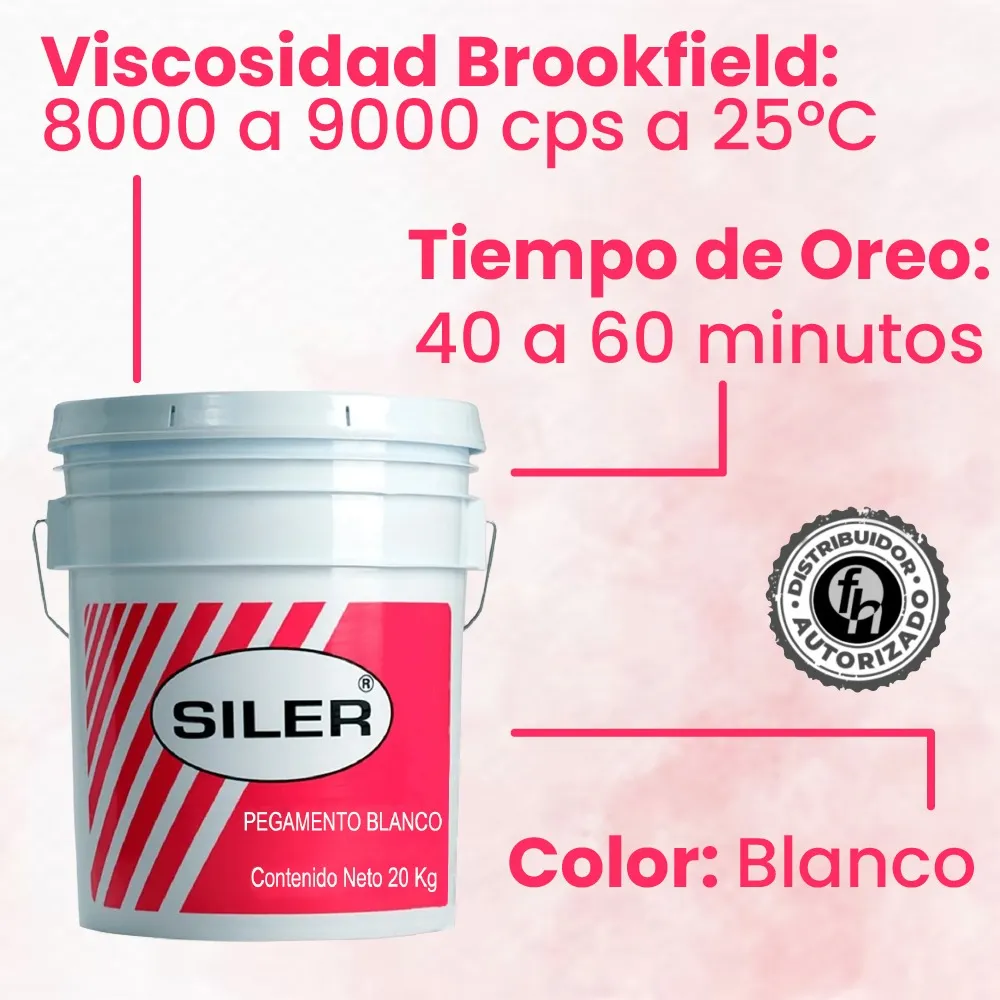 Pegamento Blanco Artesanal Etiqueta Rosa Siler 20 kg
