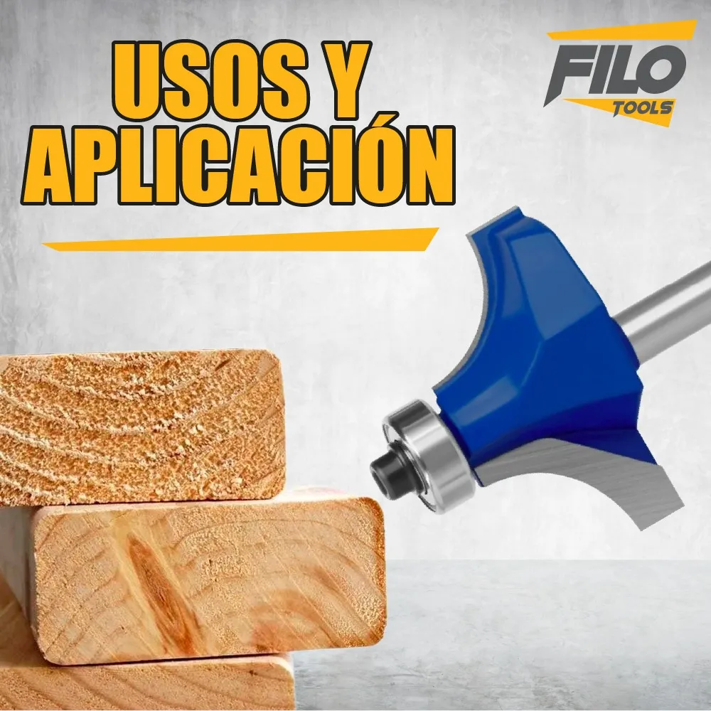 Broca Para Router 1 1/2'' Rebajadora de Madera Redondeadora 1 Pieza