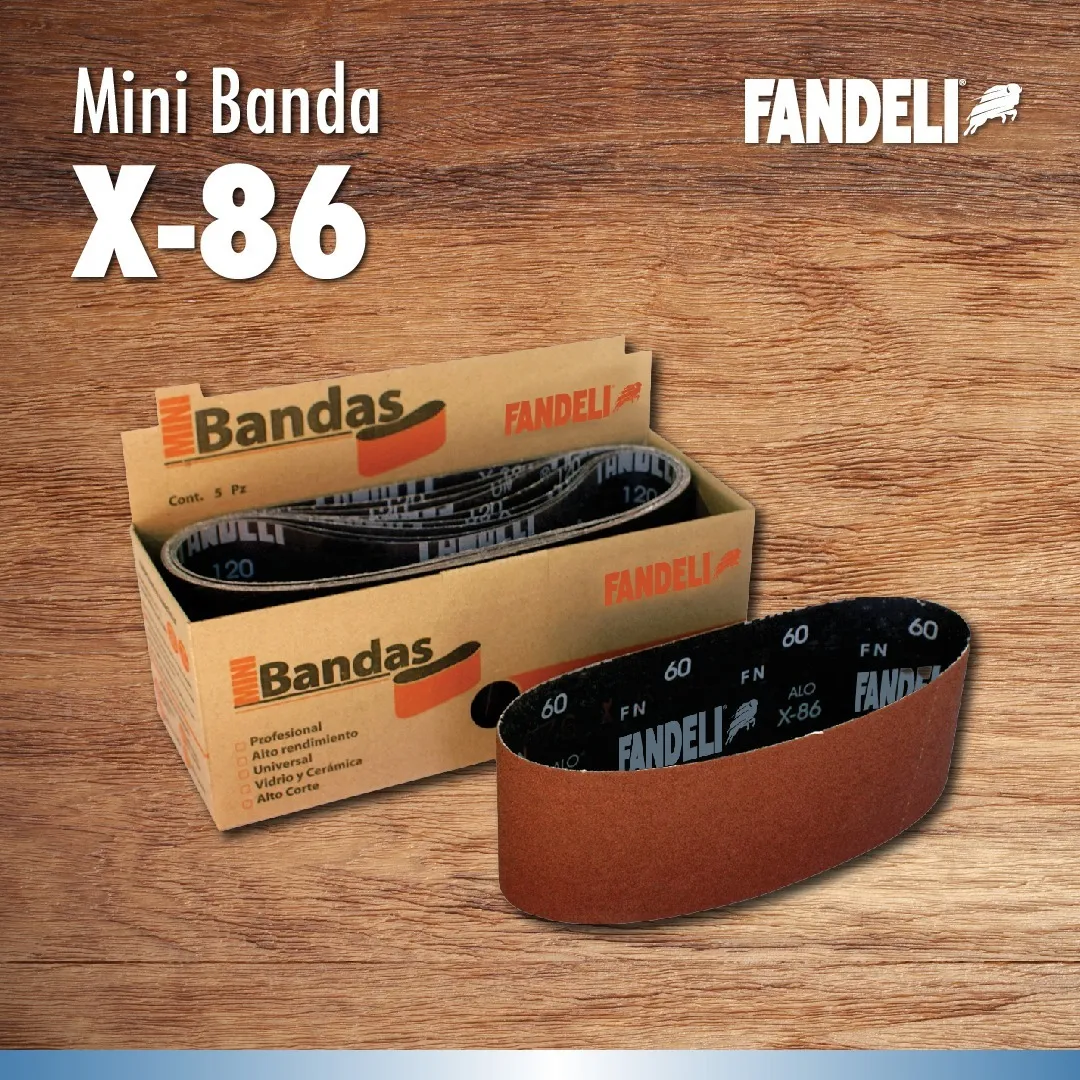 Mini Banda Lija X-86 Oxalum 3x18'' Grano 40 Fandeli 05314 5 Piezas