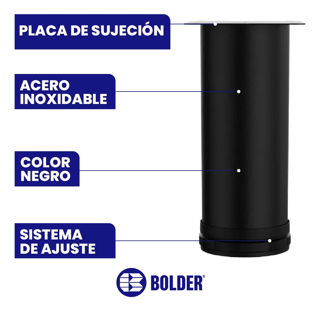 Patas Para Sofá Altura Ajustable 120-130 mm Con Tornillos 4 Piezas Negro Mate
