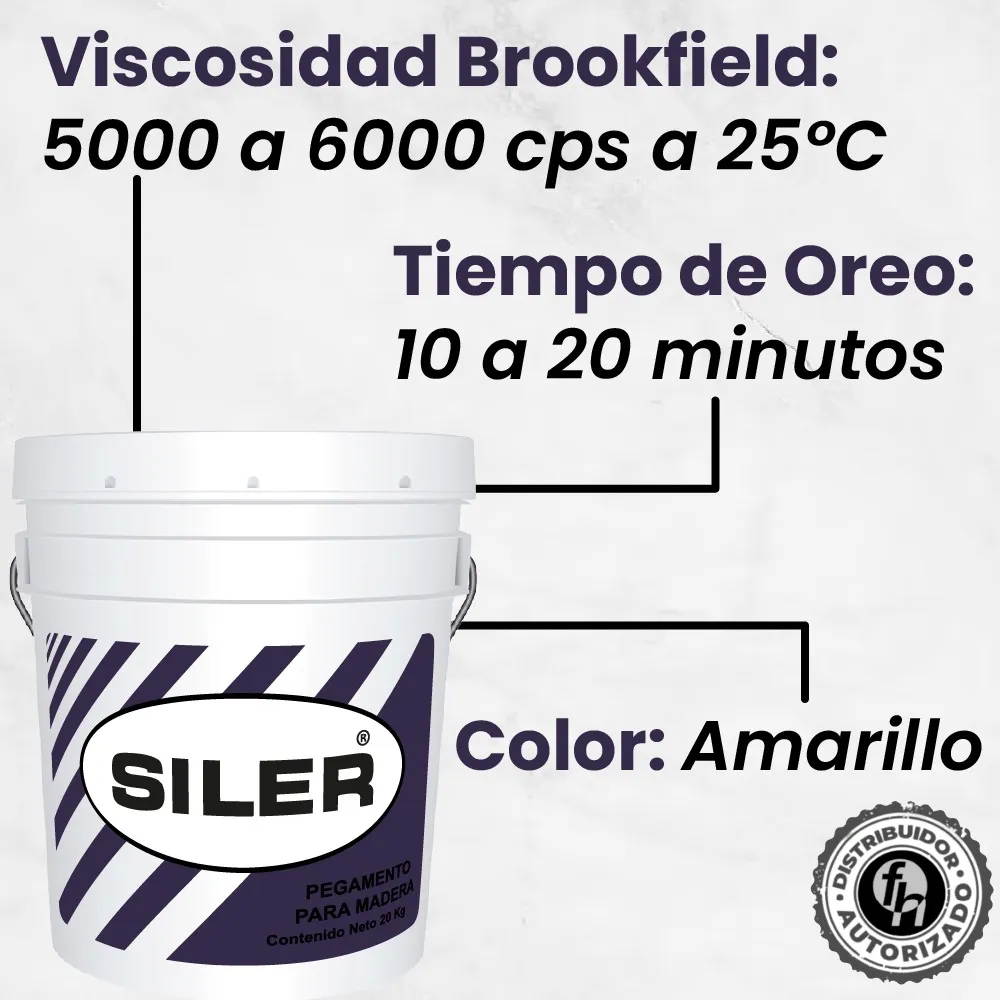 Pegamento Blanco Etiqueta Morada Carpintero Artesanal Siler 20 kg