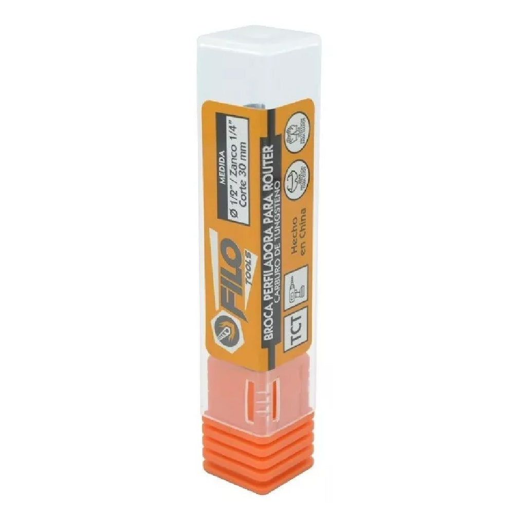Broca Perfiladora Para Router Diámetro 1/2x1/4" Corte 30 mm
