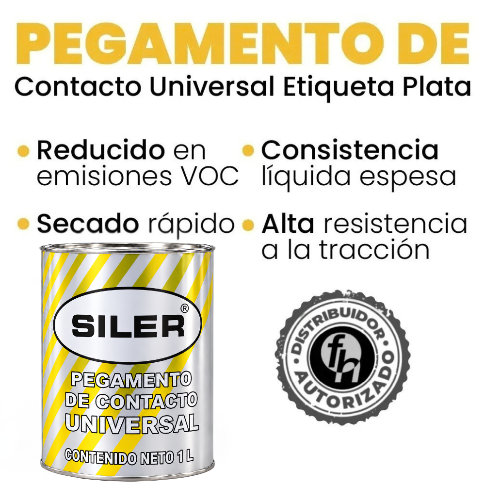 Pegamento Universal De Contacto Siler Amarillo 1 Litro