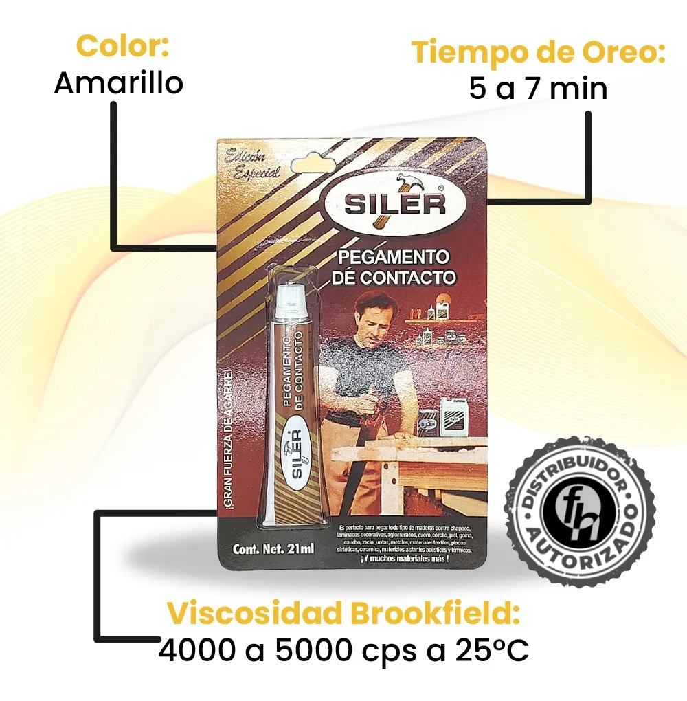 Pegamento Universal De Contacto Siler Línea Dorada 21 ml Amarillo