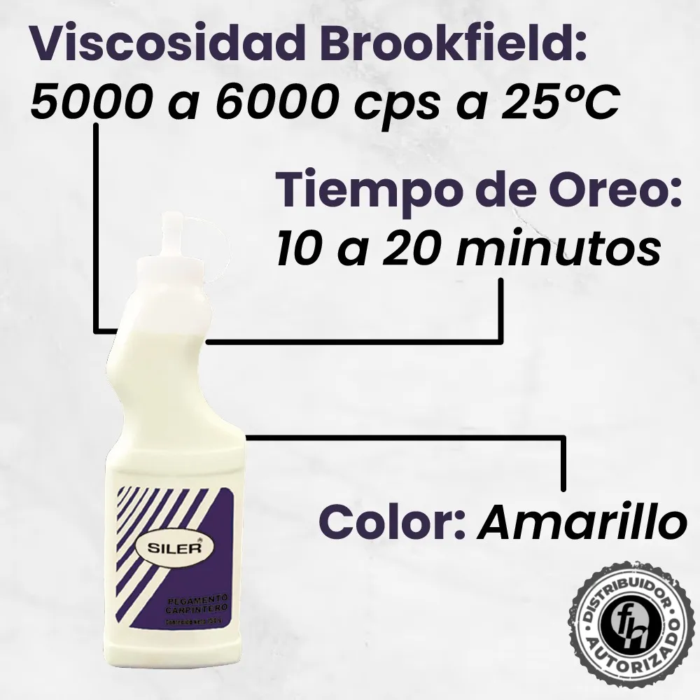 Pegamento Blanco Etiqueta Morada Carpintero Artesanal Siler 750 g