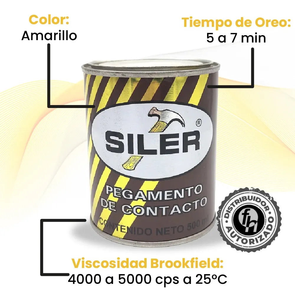 Pegamento Universal De Contacto Siler Línea Dorada 250 ml Amarillo