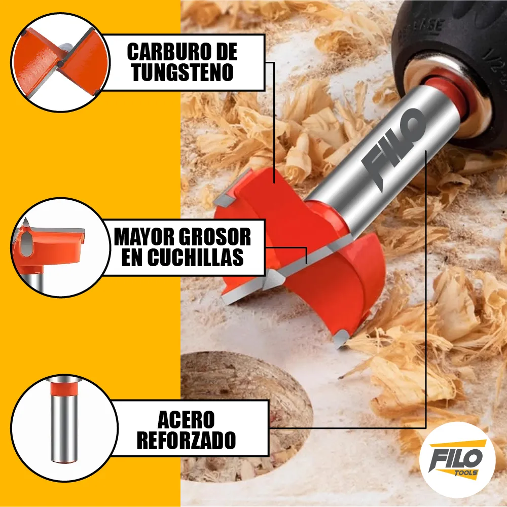 Broca Tipo Forstner Para Madera 30 mm Carburo De Tungsteno