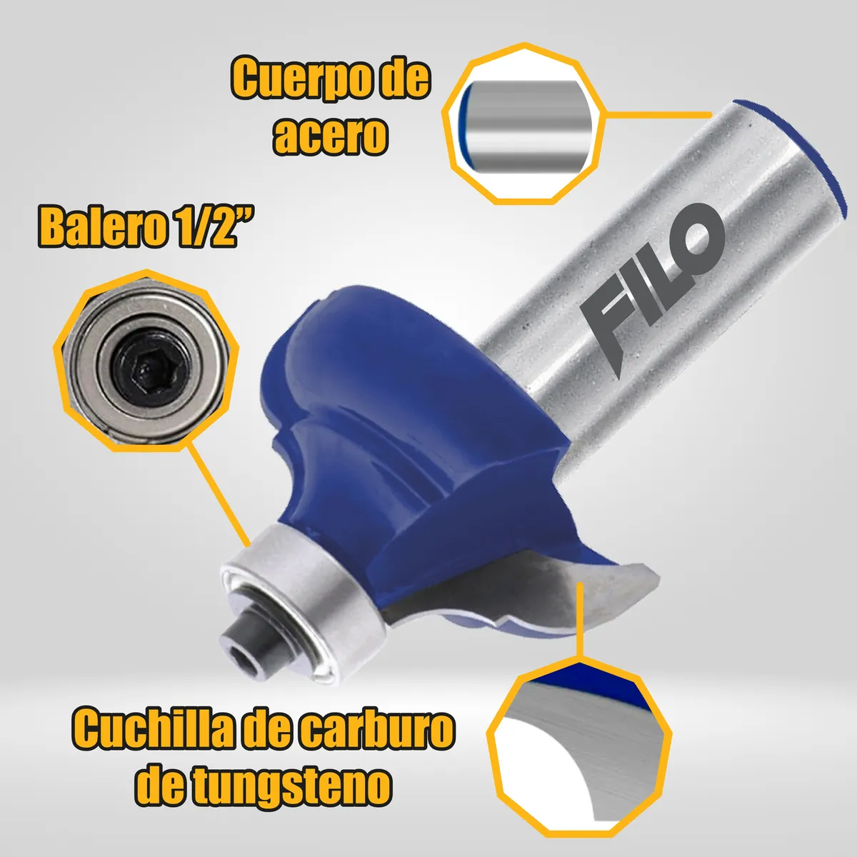 Set 2 Piezas Broca Para Router Rebajadora de Madera Corte Clásico