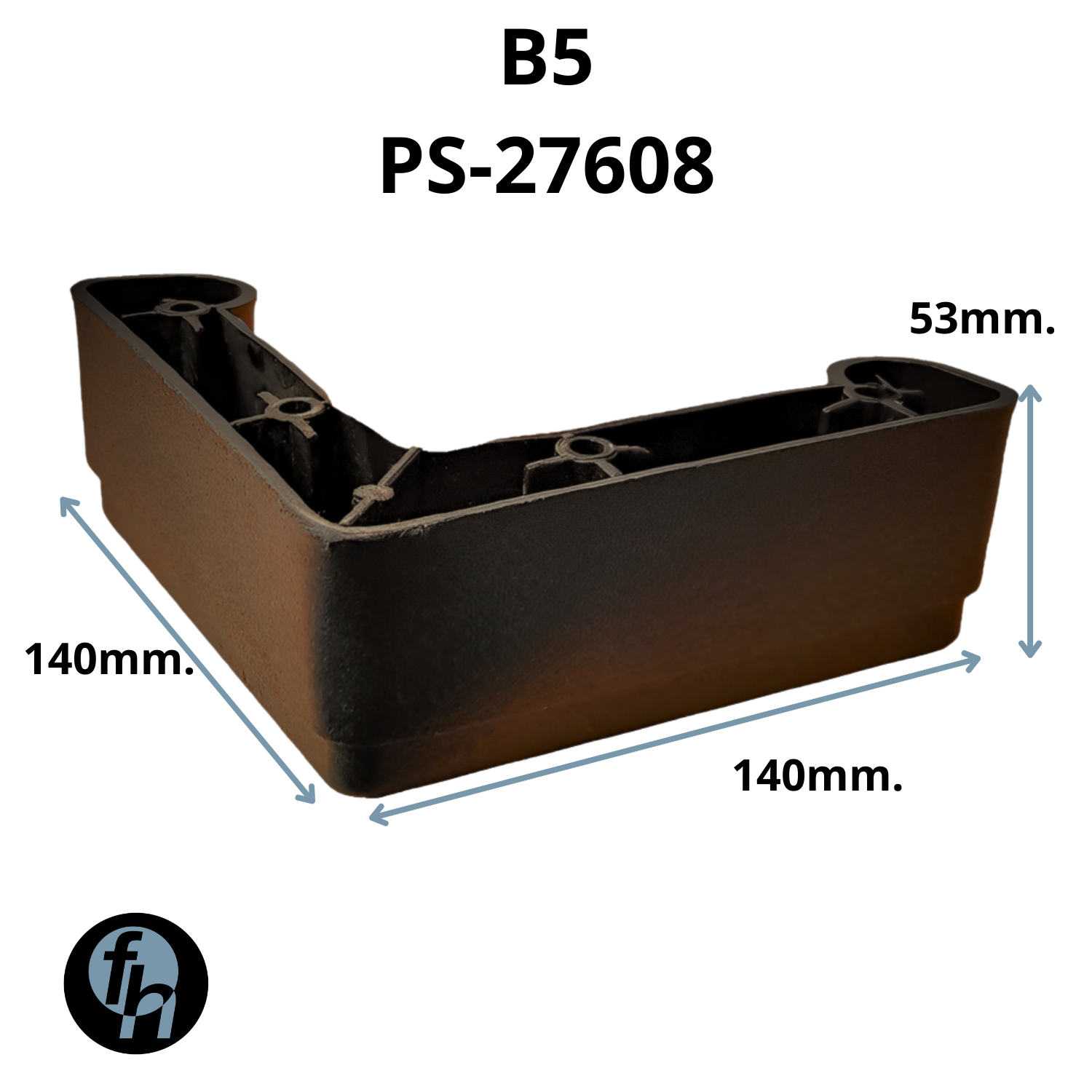 Pata Para Sofá Plástica Triangular Baja B5 Café 1 Pieza