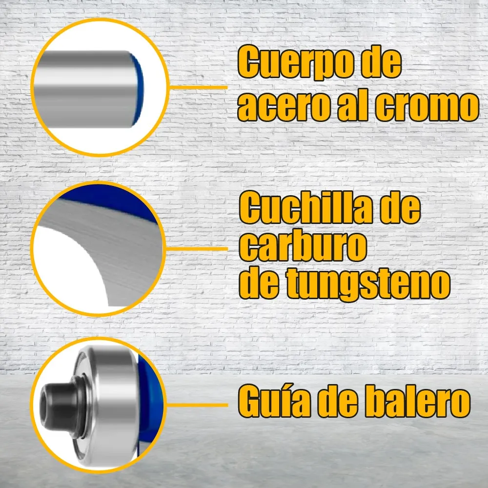 Set 2 Piezas Broca Para Router Rebajadora de Madera Romana Doble