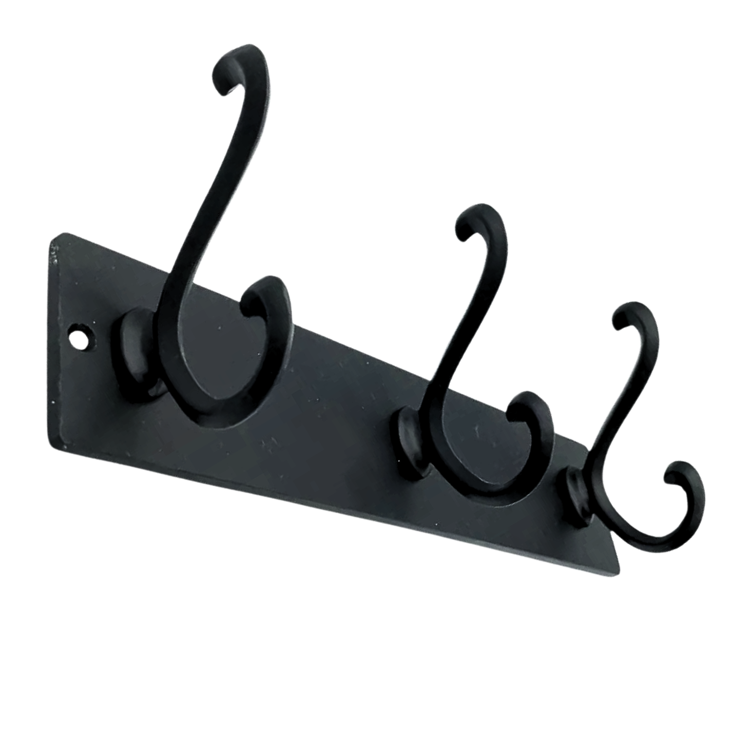 Perchero De Pared Con Placa y 6 Ganchos Zamak Negro Mate