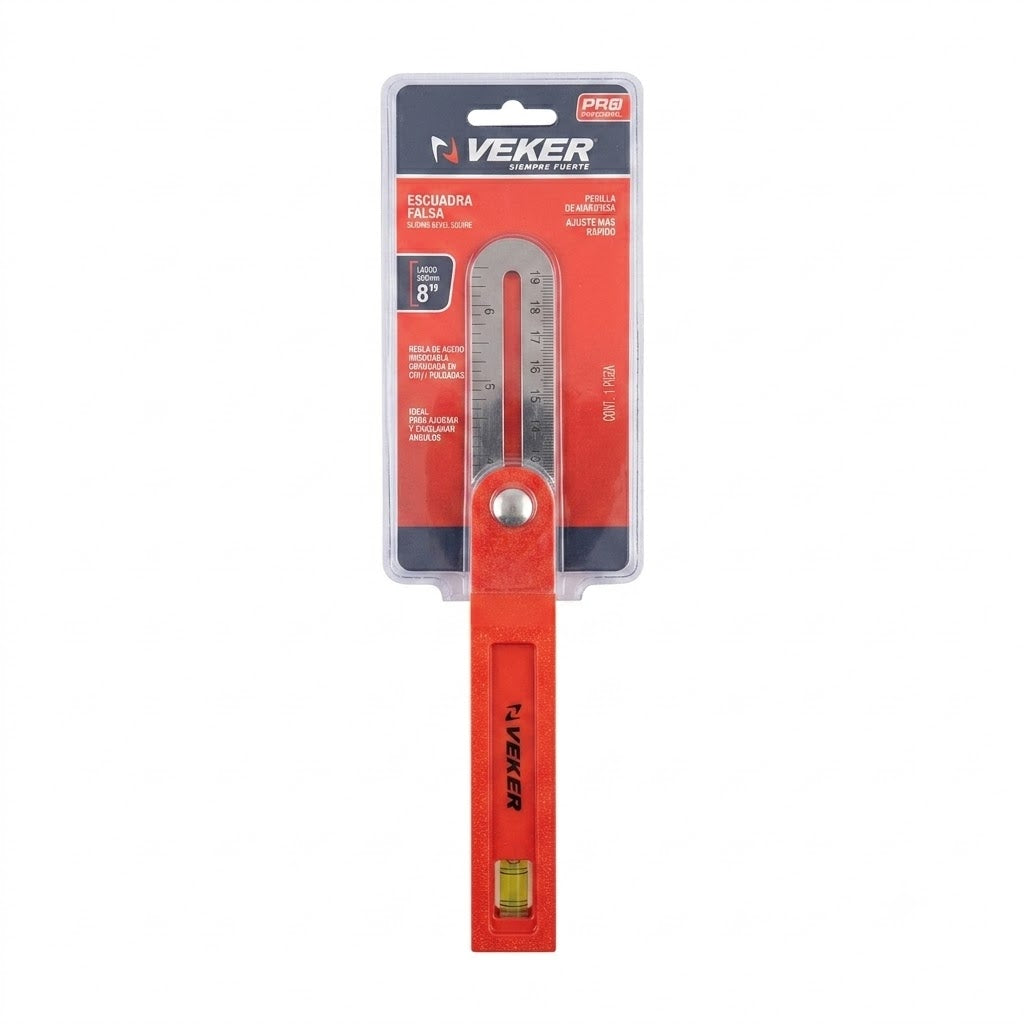 Escuadra Falsa 8 Pulgadas Acero Inox Medicion Veker 12238
