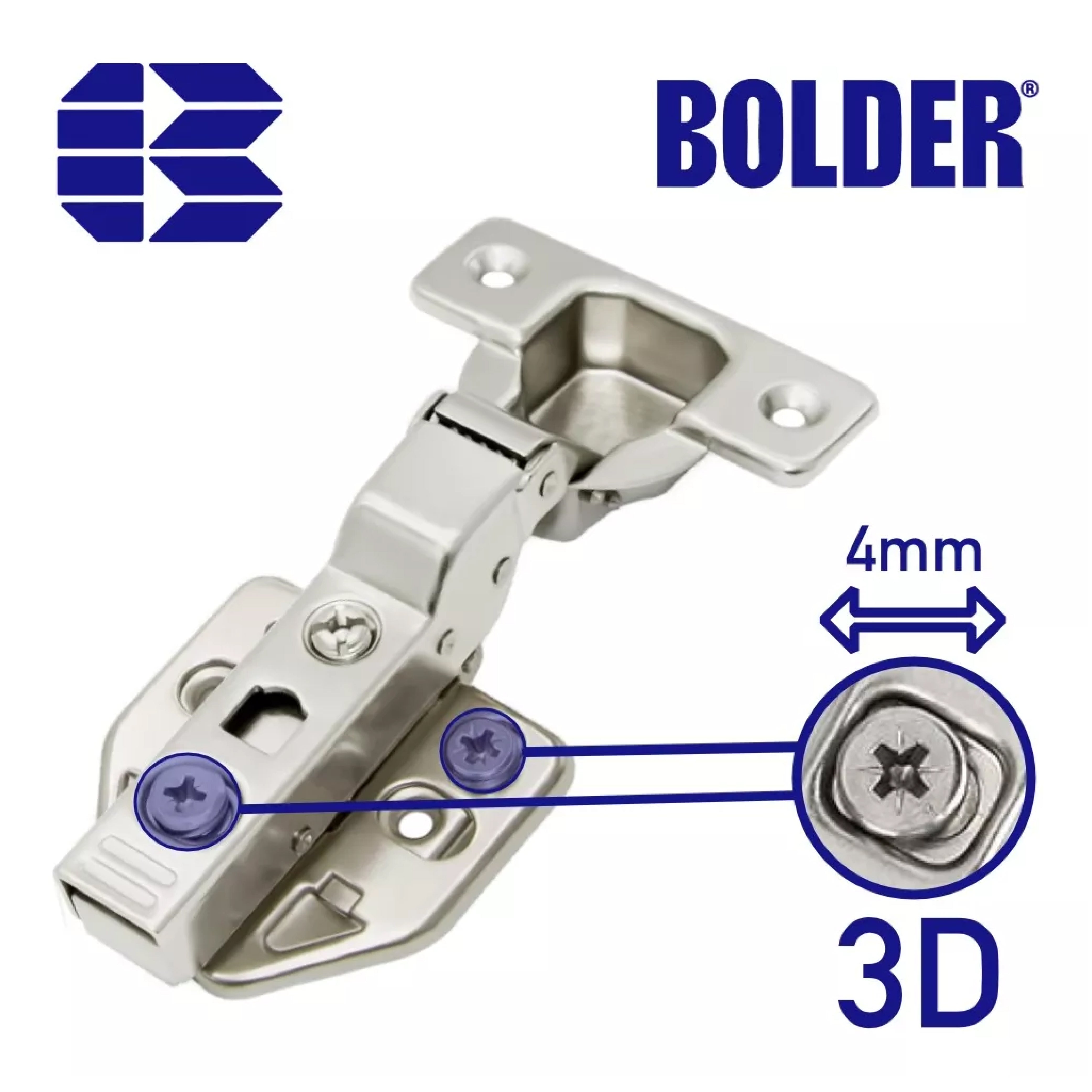 Bisagra Bidimensional Semi Curva/Media Ajuste 3D Cierre Suave