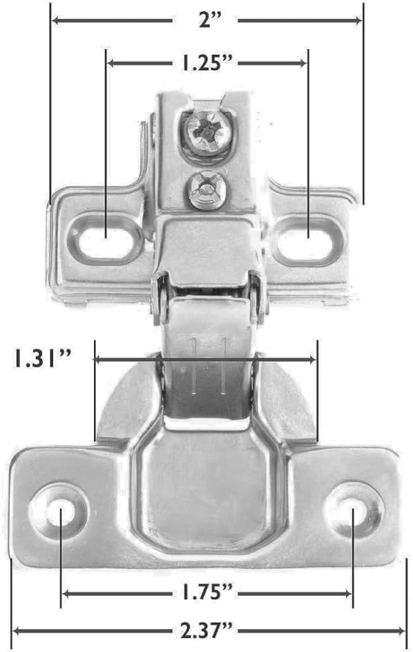 Bisagra Bidimensional Brazo Corto Cazoleta 35 mm FH con Pijas