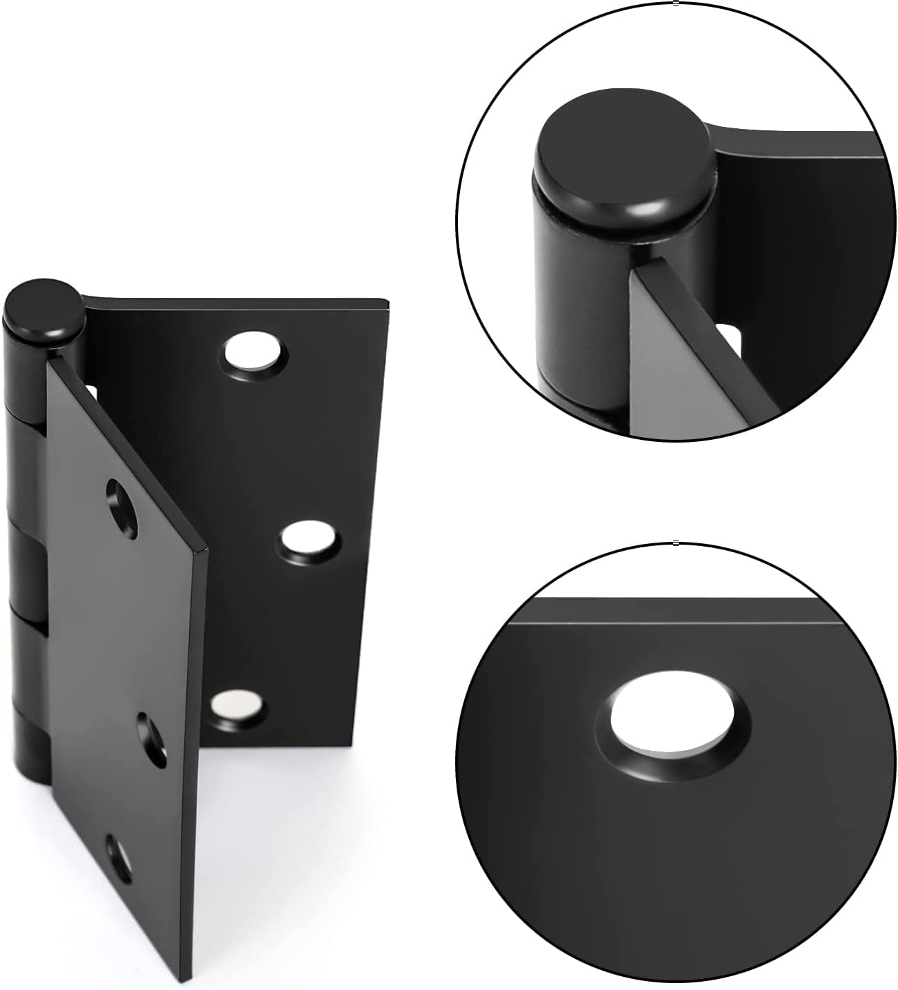 Bisagras 3x3 Pulgadas Para Puertas de Madera Negro Mate Con Tornillos