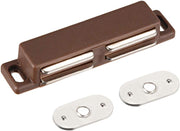 Resbalón Rectangular De Imán Doble Café Con Placa