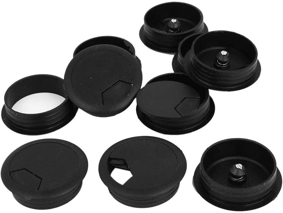 Pasacables Organizador de Cables Escritorio Color Negro Mate Diámetro 50 mm