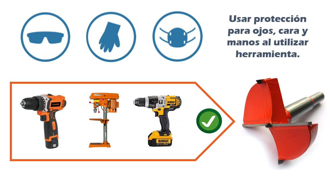 Broca Tipo Forstner Para Madera 35 mm Carburo De Tungsteno