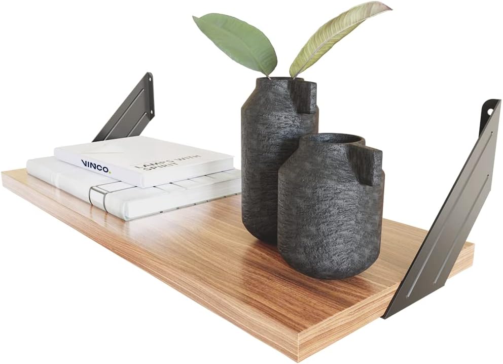 Repisa Estantería Melamina Nogal Neo 40x20 cm Ménsula Minimalista Moderna