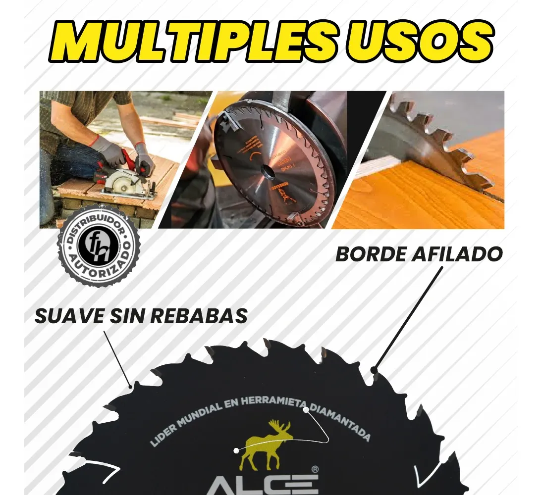 Disco Sierra Madera 7.25'' Renegado 24 Dientes 1 Pieza Negro