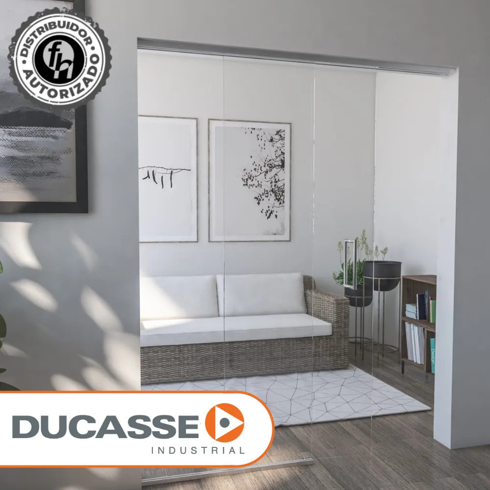 Sistema Carretilla Puertas De Vidrio D Slide 80 Kit Ducasse