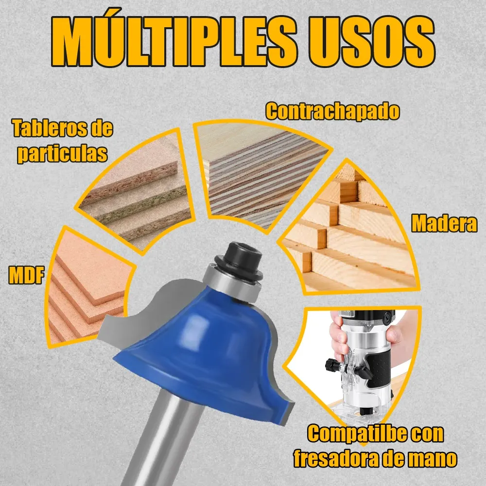 Broca Para Router 1 1/8'' Rebajadora de Madera Romana 1 Pieza