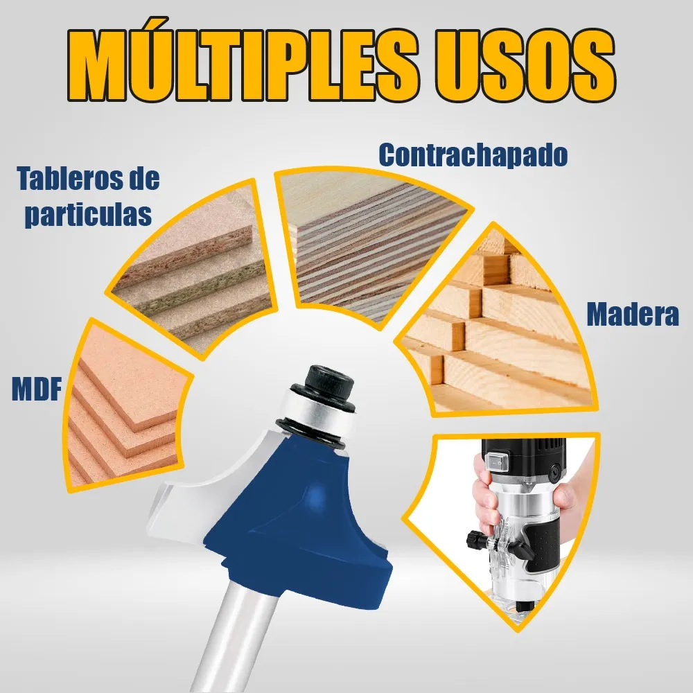 Broca Para Router 1'' Rebajadora de Madera con Moldura 1 Pieza