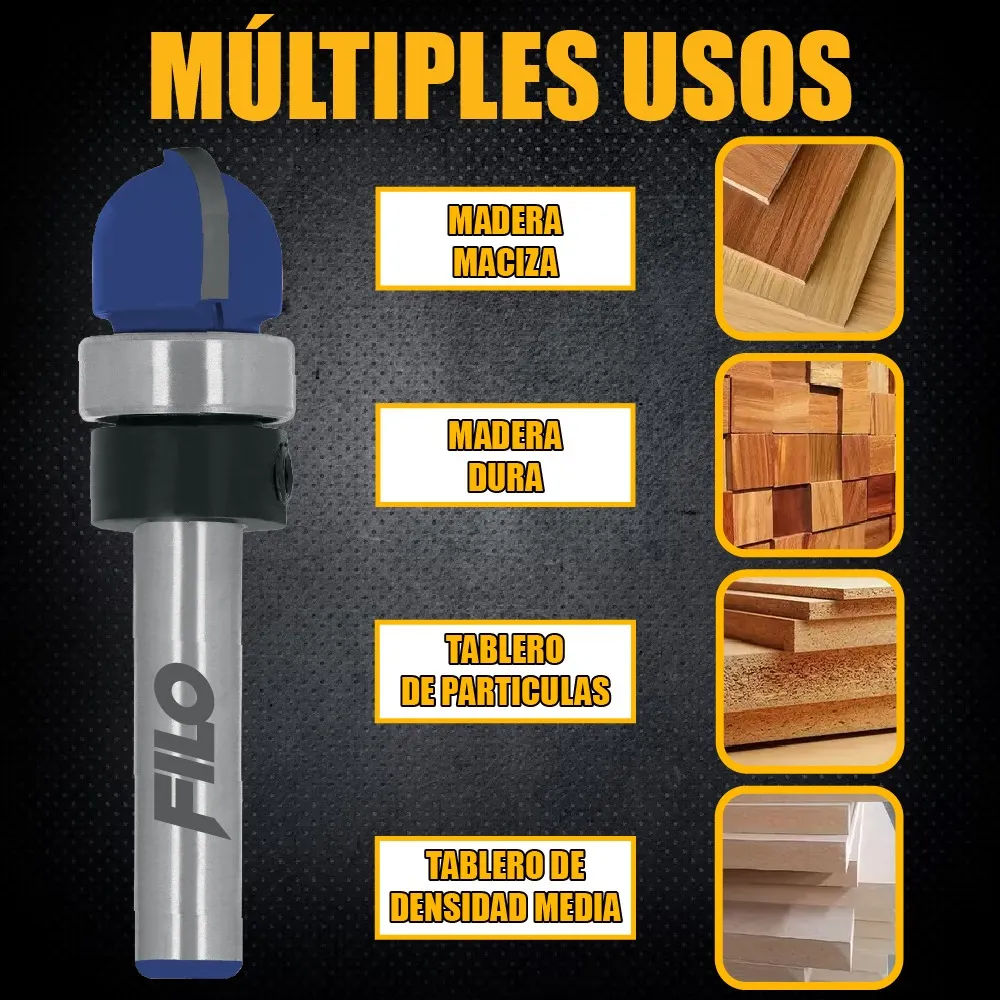 Broca Para Router 3/4'' Rebajadora de Madera Media Caña 1 Pieza