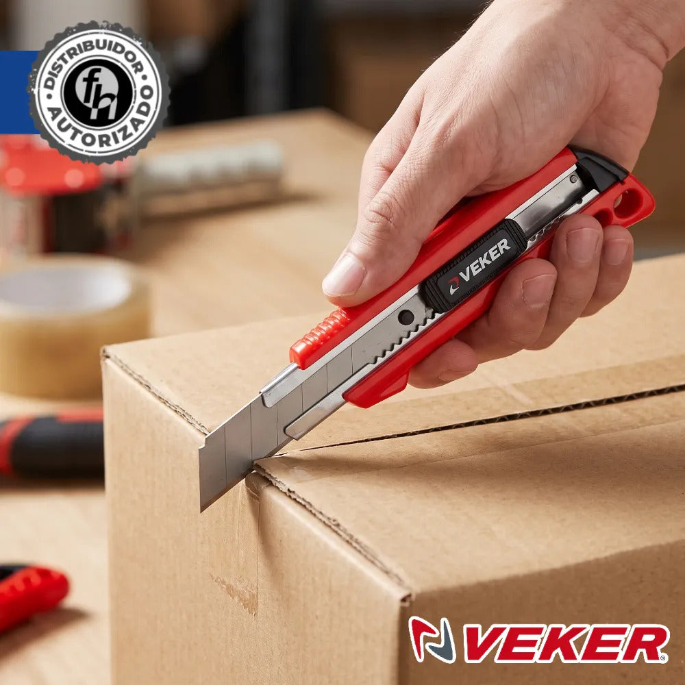 4pzs Cutter Profesional 18mm 6pulg Reforzado Uso Rudo Veker 12195