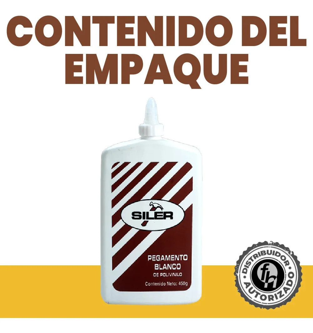 Pegamento Blanco Madera B250 Siler Etiqueta Café 250 g