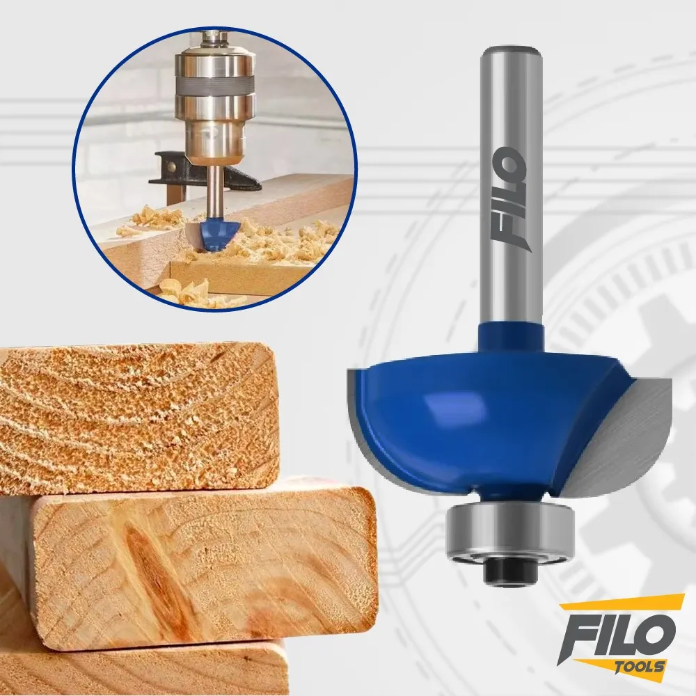 Broca Para Router 1 1/2'' Rebajadora de Madera Cuarto Bocel 1 Pieza