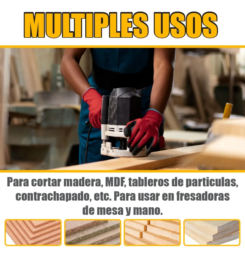 Broca Para Router Altura 12.7 mm Rebajadora de Madera Corte T 1 Pieza