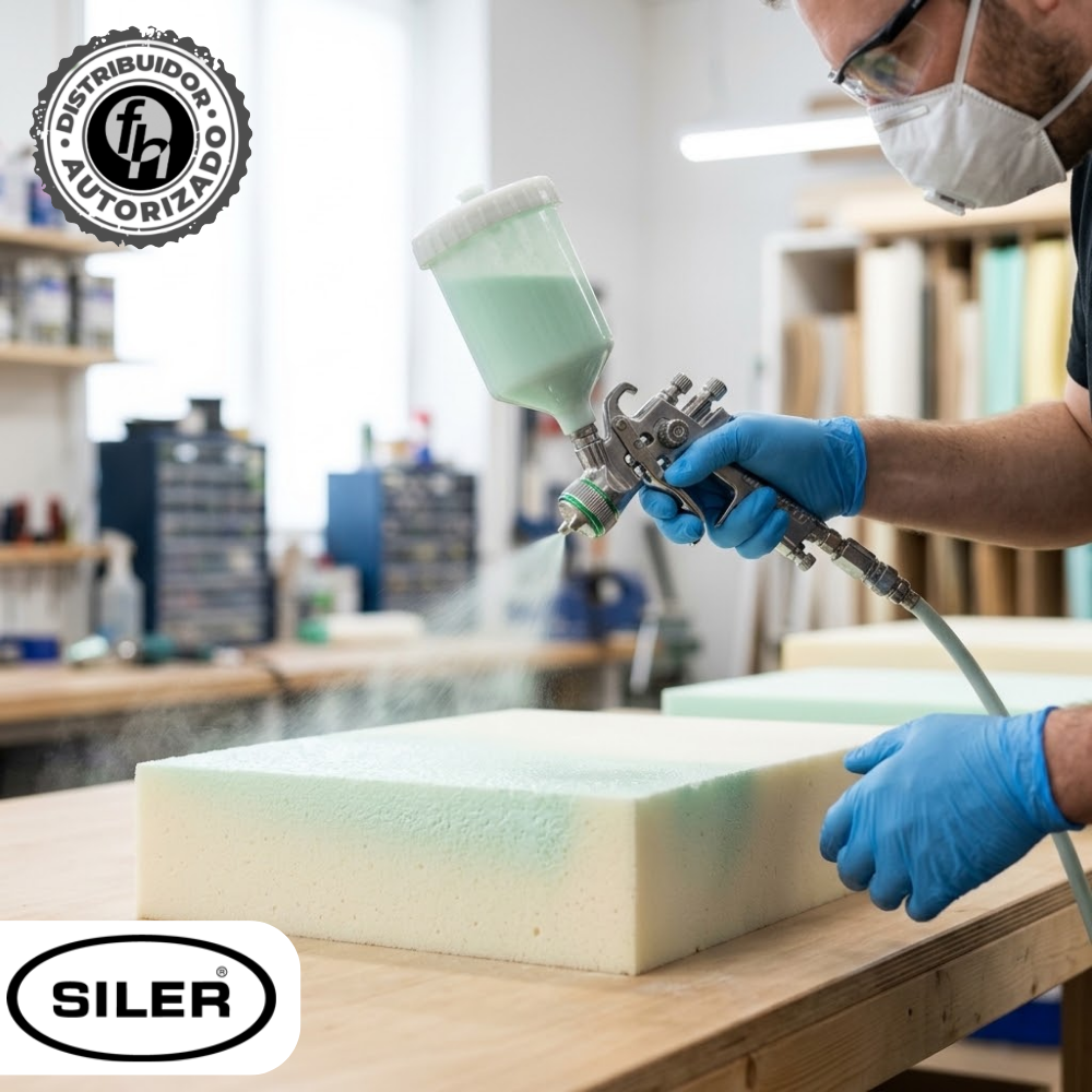 Pegamento De Contacto Base Agua Siler 1 Litro Azul Verdoso