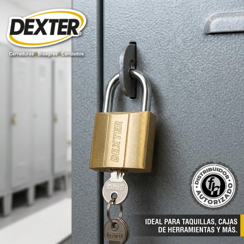Candado Hierro Latón 30 mm Gancho Corto Dexter Dorado Alta Seguridad Anti Palanca (Copia)