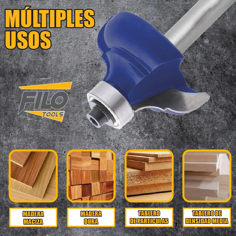 Broca Para Router 1/4'' Rebajadora de Madera Corte Clásico 1 Pieza