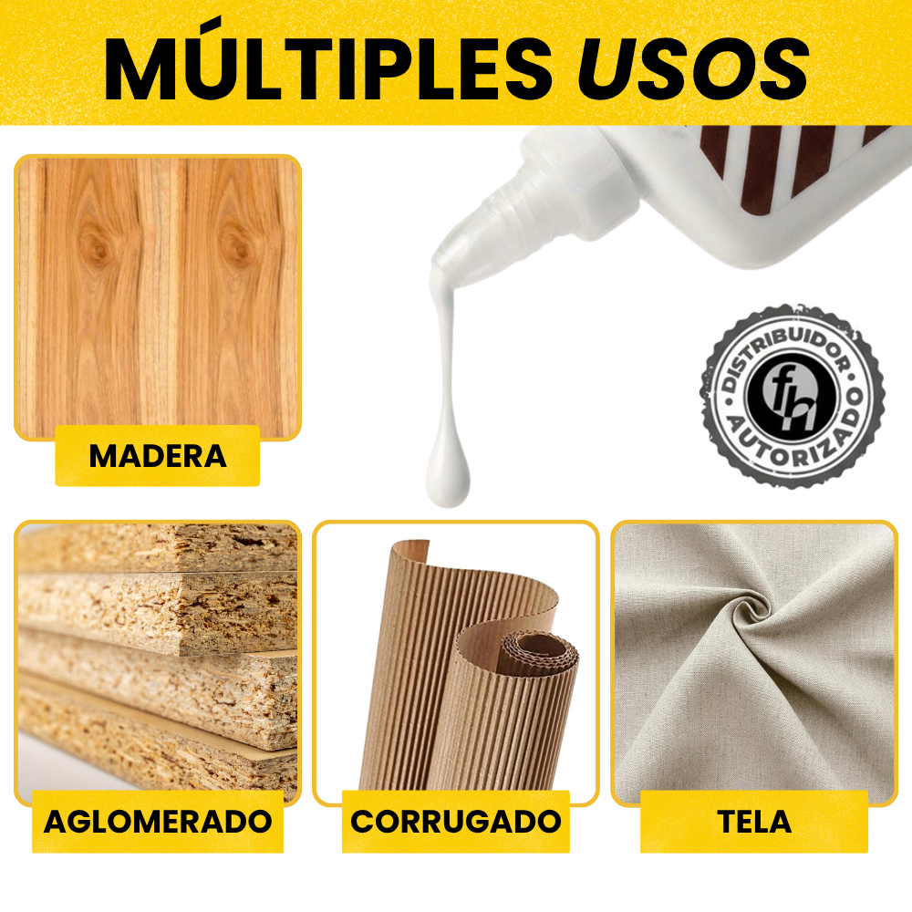 Pegamento Blanco Clásico Madera Siler "B4000" Etiqueta Café 4 kg
