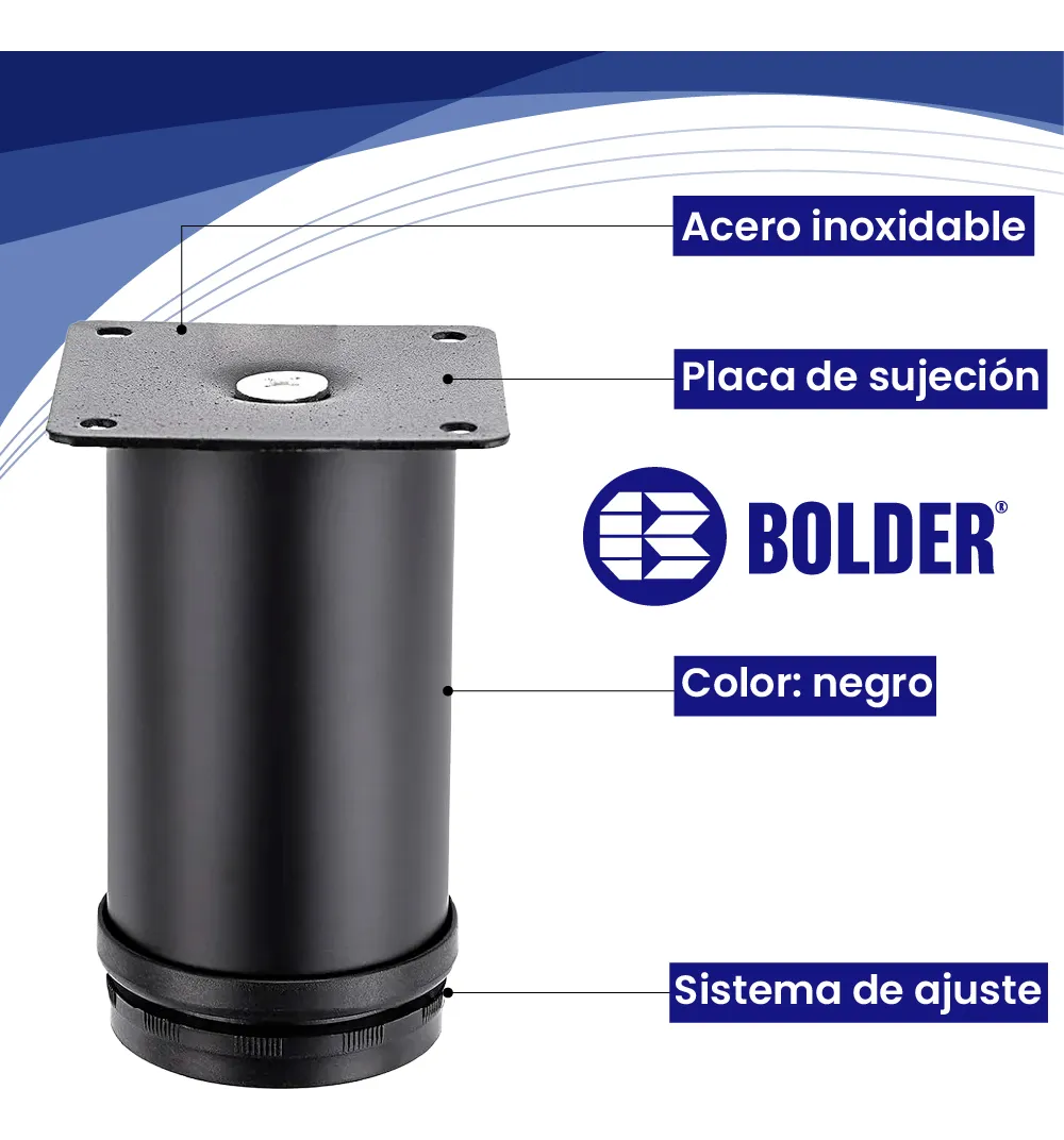 Patas Para Sofá Altura Ajustable 80-90 mm Con Tornillos 4 Piezas Negro Mate