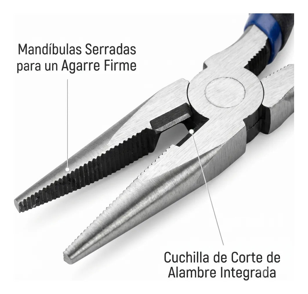Pinza De Punta Y Corte Multiusos Mango Comfort 6'' Veker 12670 Alicate De Punta