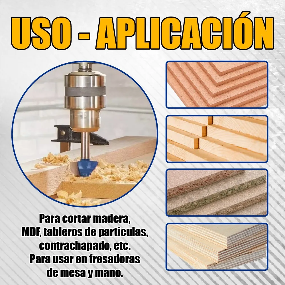 Broca Para Router 1 1/4'' Rebajadora de Madera Cuarto Bocel 1 Pieza