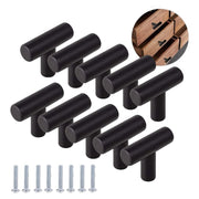 Jaladera Manija De Barra Hueca 4 cm Negro Mate Con Tornillo