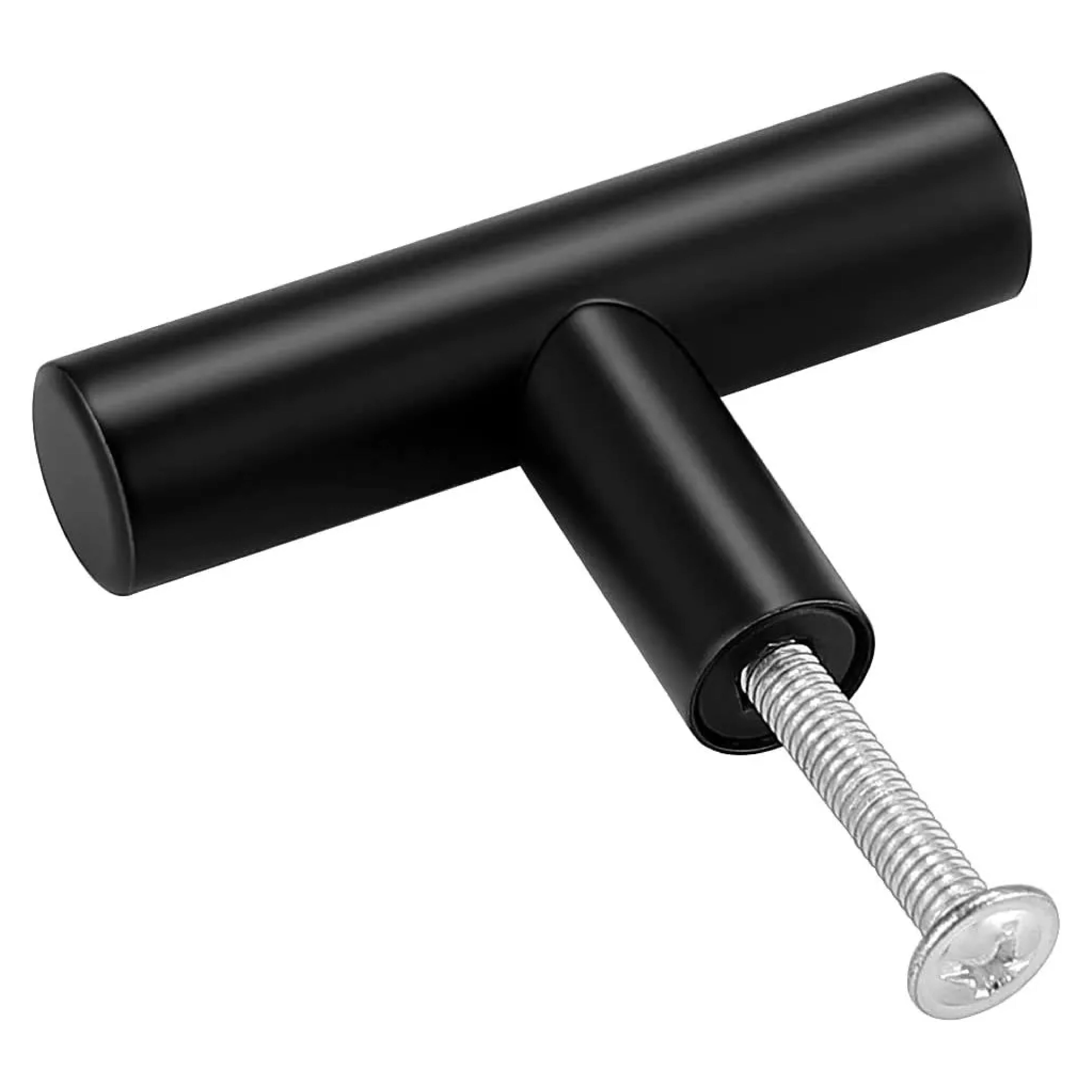 Jaladera Manija De Barra Hueca 4 cm Negro Mate Con Tornillo