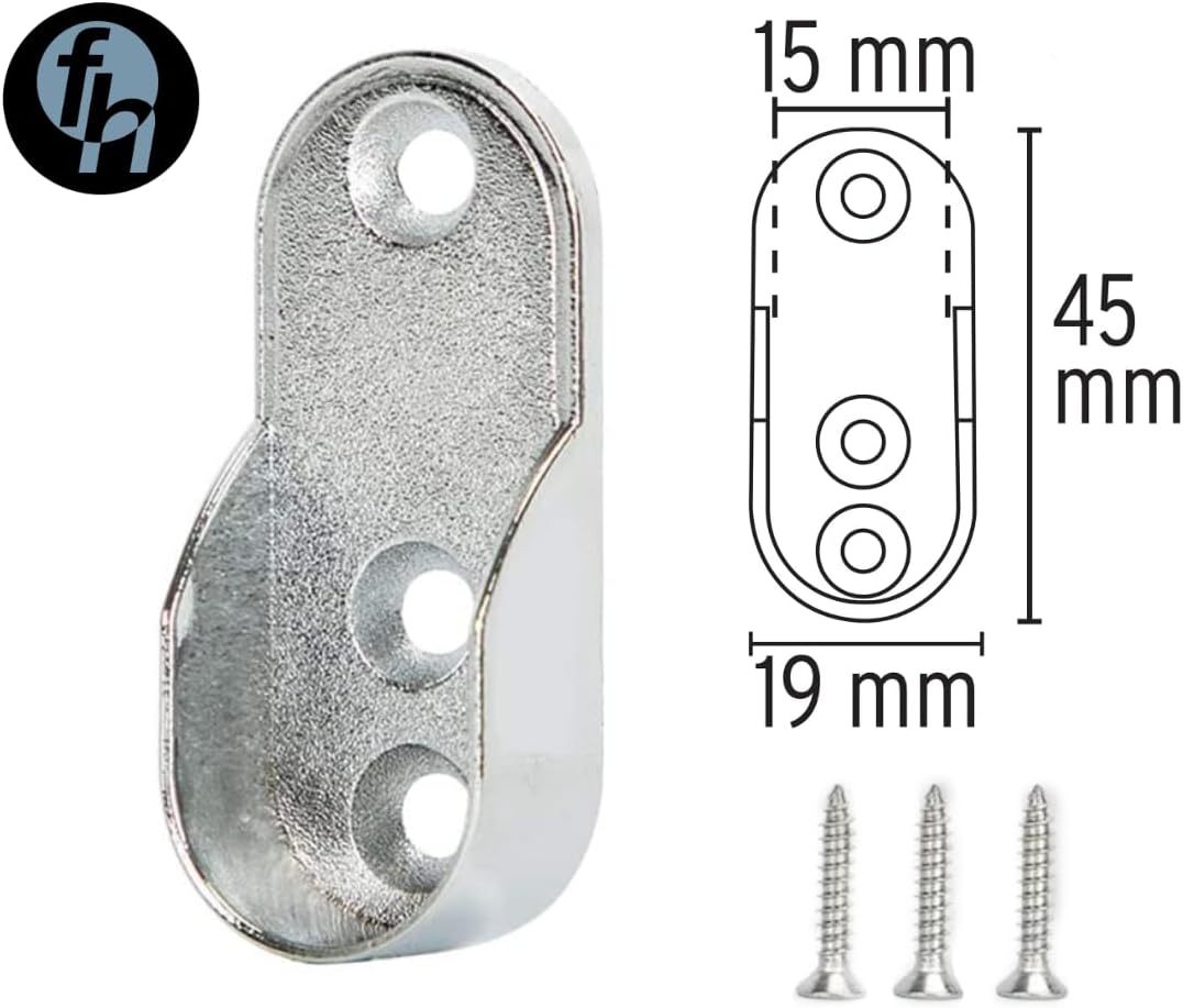 Brida Para Tubo Closet Ovalado Zamak Con Tornillos FH