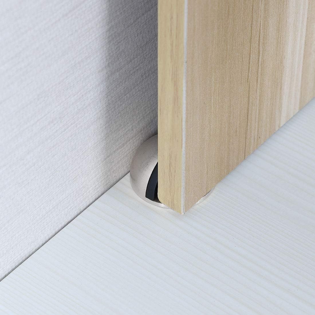 Tope Media Luna Para Puerta Níquel Satinado Con Tornillos