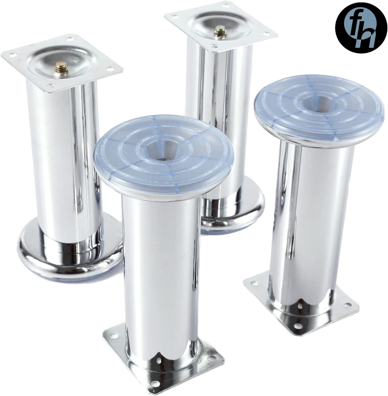 Pata Para Sofá y Muebles Redonda Acero Cromo 15 cm Con Tornillos