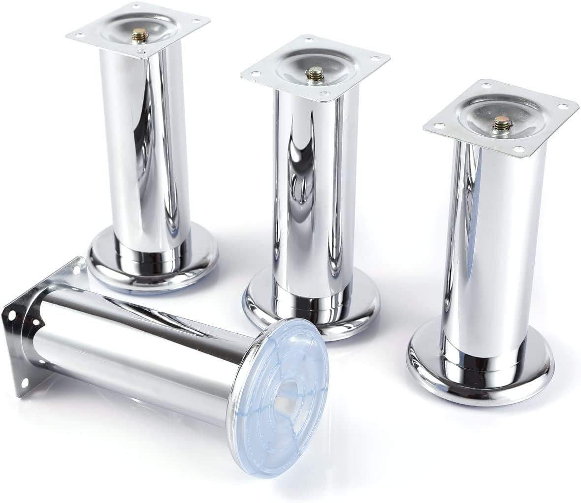 Pata Para Sofá y Muebles Redonda Acero Cromo 15 cm Con Tornillos