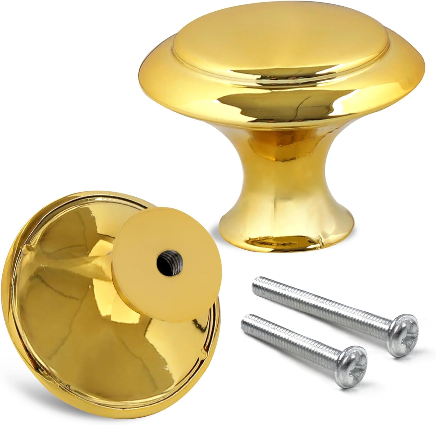 Jaladera De Botón Modelo "G" Latón Brillante Con Tornillo