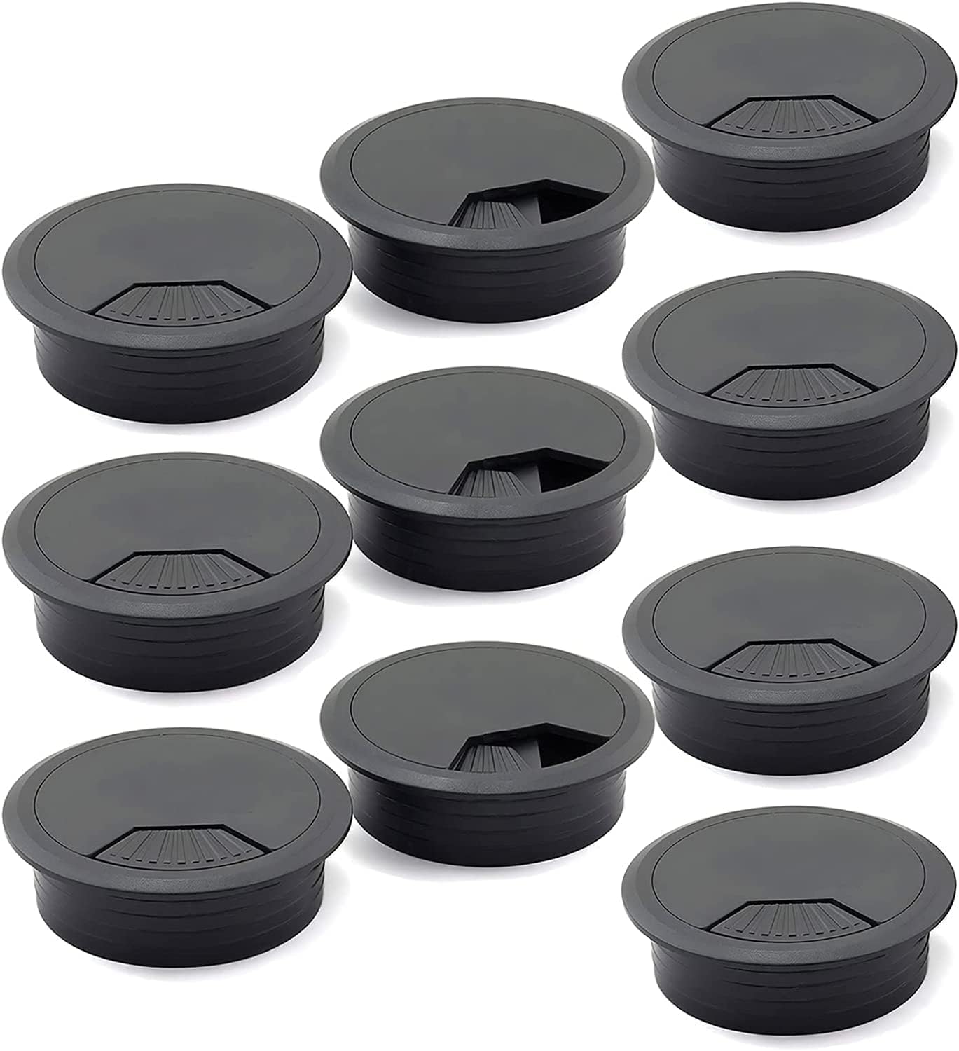 Pasacables Organizador de Cables Escritorio Color Negro Mate Diámetro 50 mm